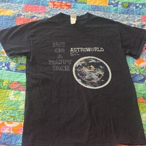Astroworld 2018 T Shirt Size S Travis Scott Put On A Happy Face Down To Earth